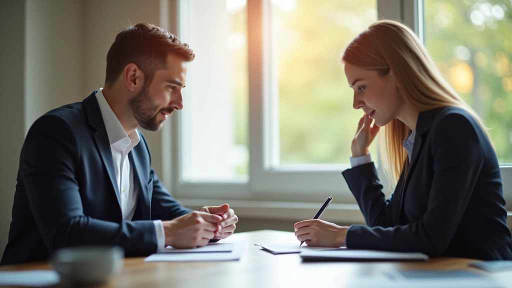 Consultation d'experts en économie du travail discutant autour d'un bureau