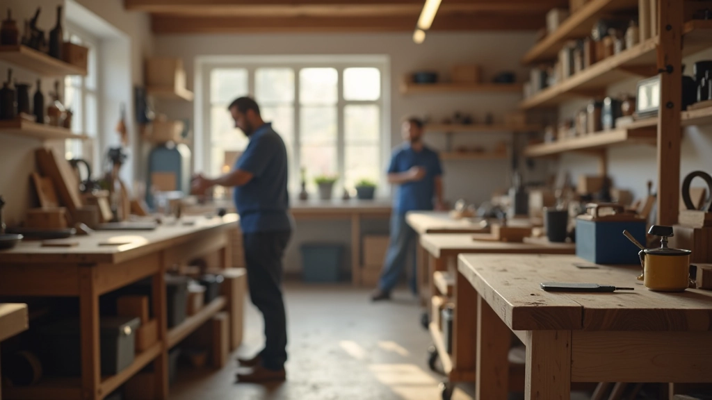 Petite entreprise artisanale avec salariés au travail dans un atelier moderne