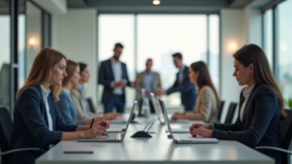 Équipe d'experts en économie du travail réunie dans un espace collaboratif moderne